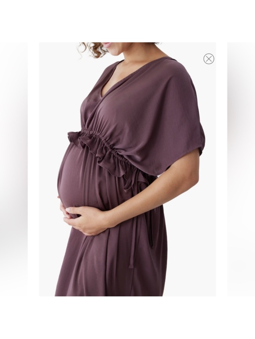 Ingrid & Isabel V-Neck Ruffled Waist Maxi Dress